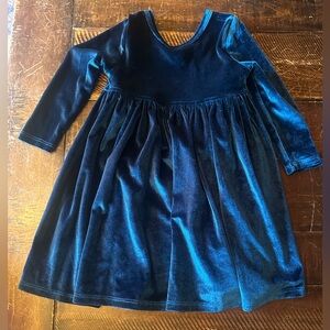 Pink Chicken Velvet Kids Dress blue holiday 2t